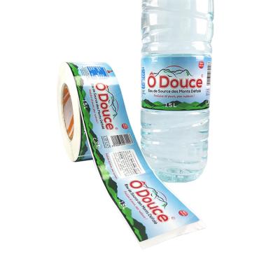 China Heat Sensitive Fancy Plastic Bottle Water Label Adhesive Water Beverage Adhesive Sticker For Packaging for sale