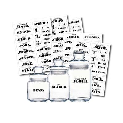 China 132 PCS Spice Jars Sticker Oil Proof Waterproof Transparent Kitchen Pantry Seasoning Labels for sale