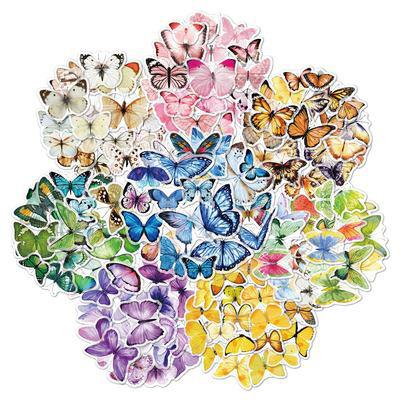 China Decorative Sticker 40 PCS Butterfly Stickers Waterproof Transparent DIY Vintage Deco Sticker for sale