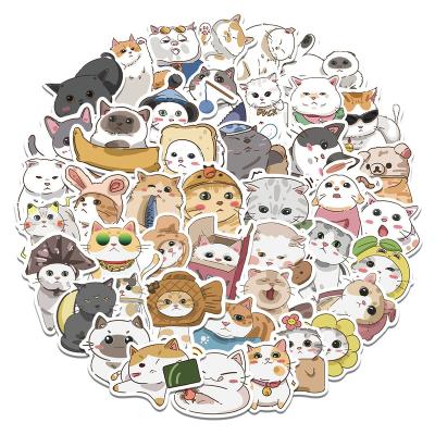 China Cute 62 PCS Cat Anime Graffiti Decals Sticker Cartoon Decals For DIY Suitcase Laptop Phone Diary Scrapbooking for sale