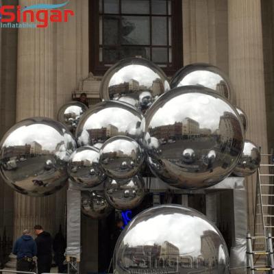 China Silver Inflatable PVC Mirror Disco Ball Mirror 1m 0.5m 0.6m 0.8m for sale