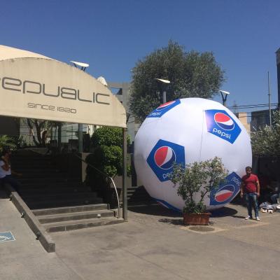 China PVC PVC Advertising Soccer Shaped Inflatable Soccer Ball For Trade Show for sale