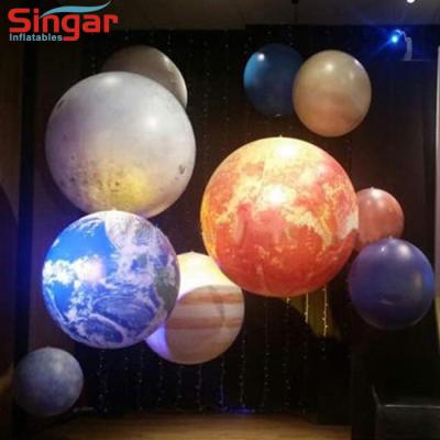 China Oxford Cloth or PVC or Polyester LED Lighting Giant Inflatable Moon Jupiter Saturn Uranus Neptune Mercury Venus For Party Solar System Planet Earth Decoration for sale