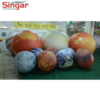 China Continuous Inflate Or Sealed 1 Meter Inflatable Led Planet Lighting Ball for sale