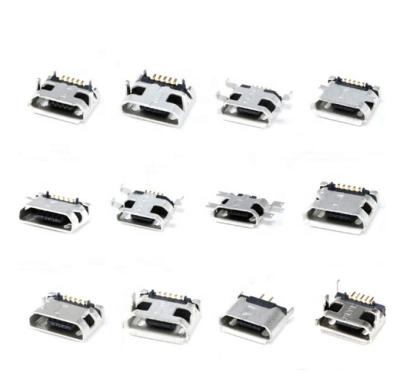 China Hot Selling Type B Placement 12 Models SMT SMD DIP Plug 5 Pin Micro USB Female Connector for sale