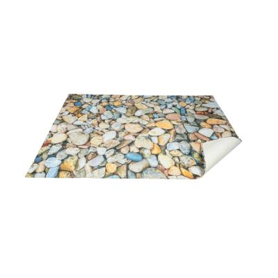 China Water Washable Custom Non-slip Outdoor Blanket Simulation Square Simulation Outdoor Cobblestone Mats for sale