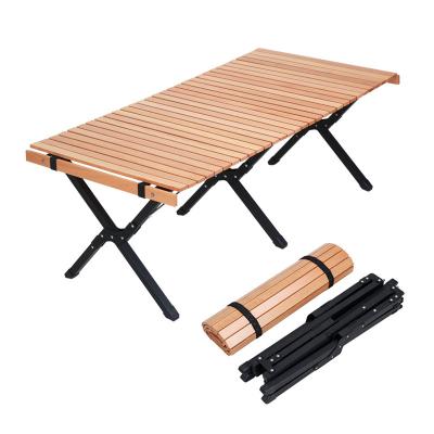 China Picnic best-selling outdoor luxury BARBECUE cylinder desk camping portable folding wood table for sale