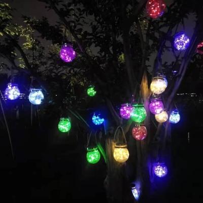 China Cracked Glass Bottle Decoration Lights Hanging Mason Jar Lid Solar String Light Solar Glass Crack Light for Garden Patio Party Decorative for sale