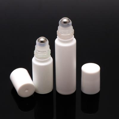 China Personal Care Matte White Rollerballs Essential Oils 5mls Perfume Glass Bottle 5ml 10ml for sale