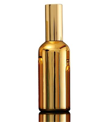 China Personal Care Fashion Wholesale Best Quality 100ml Gold Serum High End Serum Glass Bottle With Dropper for sale