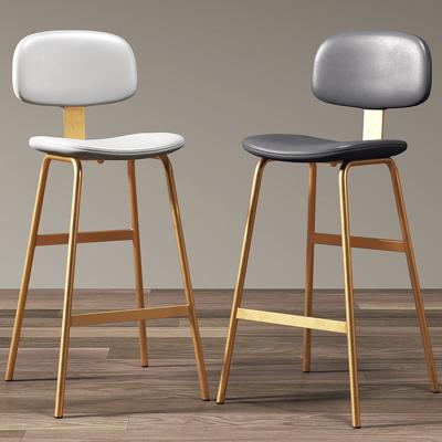 China Contemporary Contemporary PU Leather Adjustable High Back Luxury Modern Steel Bar Stool for sale