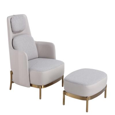 China Modern Stainless Steel Leisure Flannel Finish Furniture Living Room Chairs Set for sale