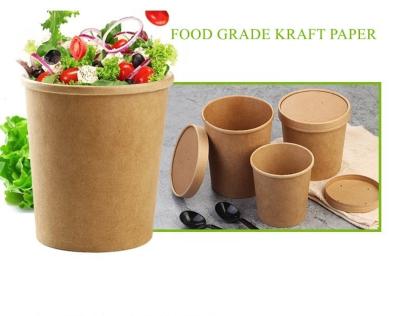 China 8oz-32oz Bowl Soup Cup Paper Disposable Soup Bowl Single Wall Design Paper Bowl Wrapping Paper with Paper Lid for sale