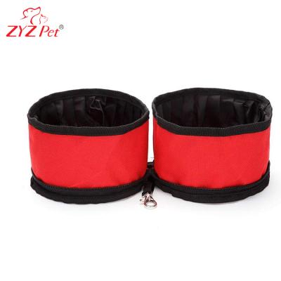 China Charming Sustainable Pets Travel Double Foldable Waterproof Food And Water Bowl For Cats And Dog for sale