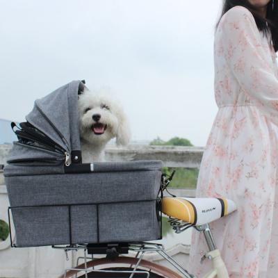 China Viable Expandable Foldable Klick System Travel Bag Basket Cat Dog Bicycle Bike Pet Carriers With Pet Carrier for sale