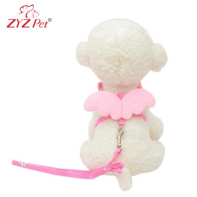 China Custom Cute ZYZ DETACHED PET Small Puppy Leash With Angel Wings for sale