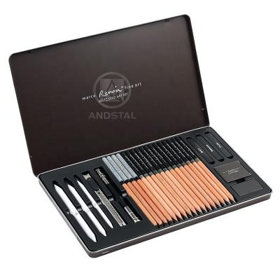 China Andstal Renoir 27pcs Sketch Set Professional Sketching Sets Pencil Tool Kit Charcoal Pencils Art Supplies for sale