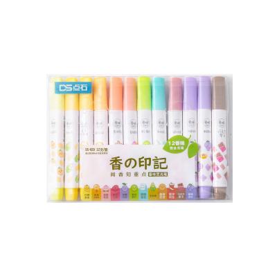 China office & Andstal 12colors School Markers Fruit Smell Highlighter Bar Scented Pen Non-Toxic Highlighter For School Marker for sale