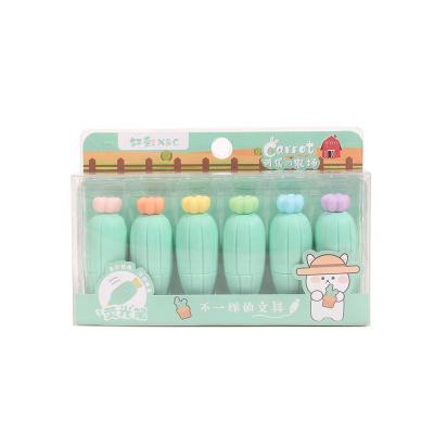 China Wholesale 6colors cactus highlighter bar school cute pastel kawaii cute highlighter bar cactus highlighter bar for sale