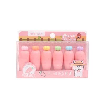 China Strawberry Pastle Series 6 Colors Strawberry Series Diy Highlighter Andstal Kawaii Highlighter Bar Pen Marker Kid DIY for sale