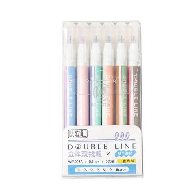 China Two Line Outline Pens Andstal Two Line Outline Pens Art Marker Fineliner Lettering Color Highlighter Pens for sale