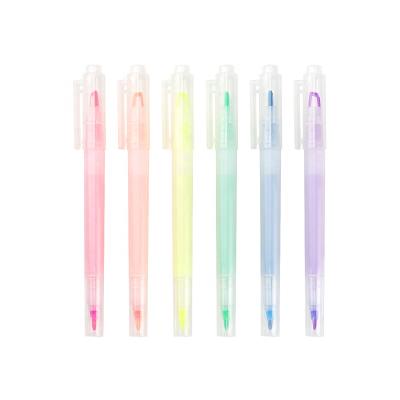 China office & School Markers 6 Double Markers Pen For Kids Coloring Pen Window Clear View Highlighter Highlighter Bar Tricks Pcs for sale