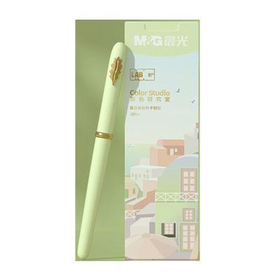 China Student 0.5mm Seed Andstal Ink Pen Fountain Metal Cute Green Gold Body Fountain Pen For Luxury Writing for sale