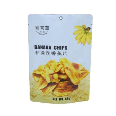 China Resealable nut durable beef jerky banana bag food packaging doypack pouches metallized stand up pouch for sale