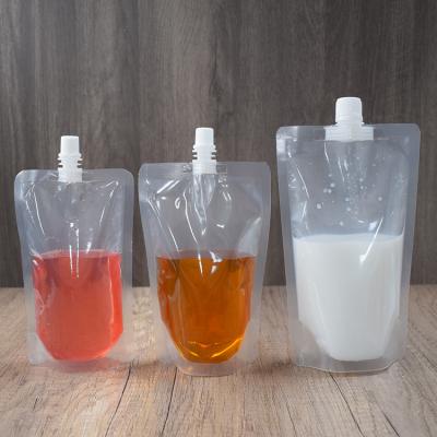 China Safety Reusable Food Grade Stand Up Pouch Plastic Clear Spout Bag for sale