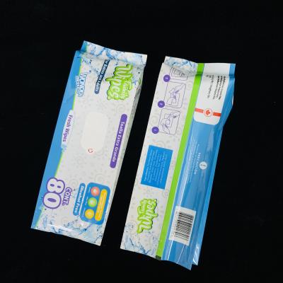 China Customized Household Printing Plastic Baby Wet Wipes Packaging Bag Pouch With Self Adhesive Resealable Sticker for sale