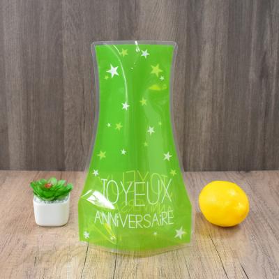 China Modern Wholesale Cheap Decorative Folding PVC Plastic Flower Vase for sale