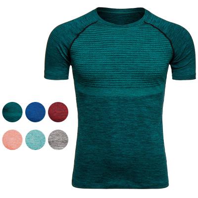 China Multicolor Anti-Static Anti-Static Anti-Static Exercise Men's Running Fitness Clothing Gym Wear T-shirt Sports Men's T-shirt for sale