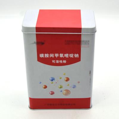 China Powder Storage Hinged Custom Embossed Tin Box For White Powder Storage Tin Can Tin Containers for sale