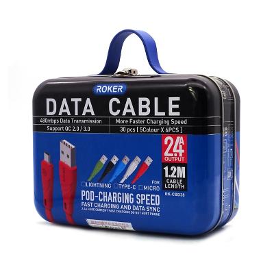 China High Quality Recyclable Blue Thin Portable Tin Box Portable Data Cable Data Product Tin Box Electronic Tin Box With Handle for sale