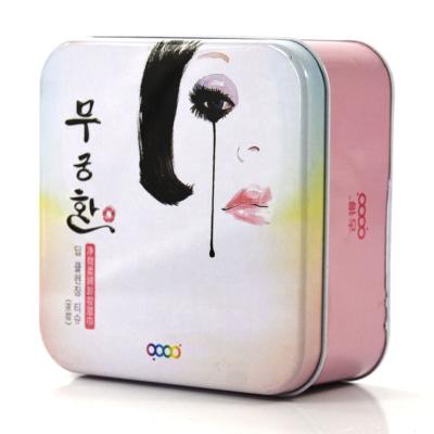 China Square Cosmetic Tin Box For Cosmetic Packaging Tin Box Customized High Quality Recyclable Metal Tin Box for sale