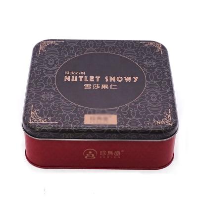 China Recyclable Custom Square Moon Cake Tin Box High Quality Pastry Tin Box Food Grade Moon Cake Packaging for sale