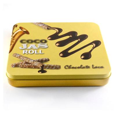 China Recyclable Customize Gift Tin Box Rectangle Chocolate Food Tin Box Chocolate Tinplate Food Grade Tinplate for sale