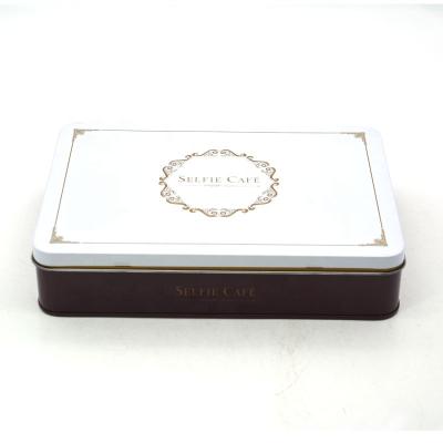 China Recyclable Custom Rectangular Coffee Tin Box High Quality Gift Packaging Tin Box Coffee Bean Tin Box for sale