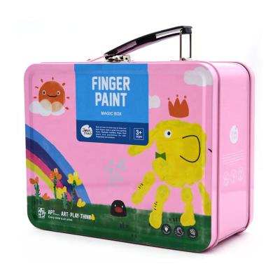 China Custom Recycled Materials Tinplate Lunch Box Kid Make Tin Box With Handle Heavy Duty Metal Rectangular Tin Box Lock Storage Metal Can Gift Packing 3000pcs for sale