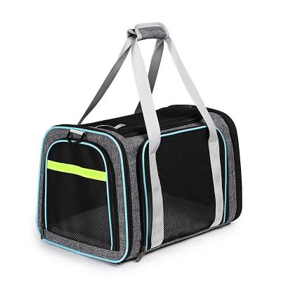 China 2023 New Arrival Hot Selling Fashion Airline Stocked Approved Color Logo Foldable Portable Soft Pet Carrier Custom Dog Cat Travel Bag for sale