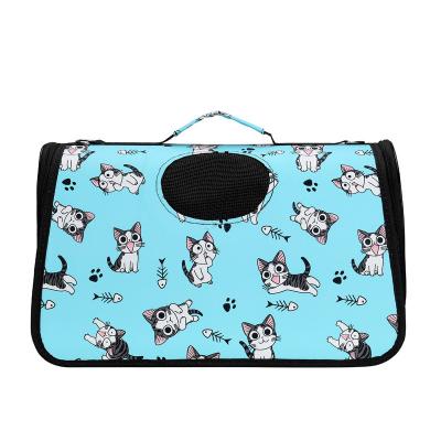 China Wholesale Portable Folding Stored Pet Bag Dog Backpack Pet Carriers New Cat Spot Bag Portable Breathable Cross-body Bag for sale