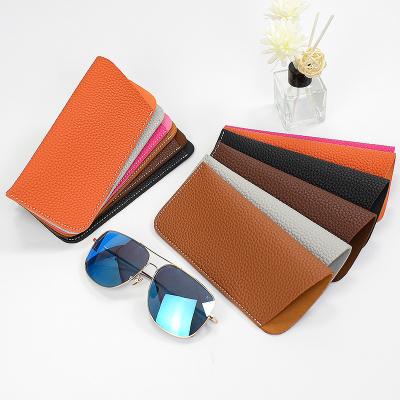 China 2023 Soft PU Senior Reading Glass Slide Bag Summer Eyewear Sunglasses Wholesale Bulk Accessories Large Slip-in Pouch Case for sale