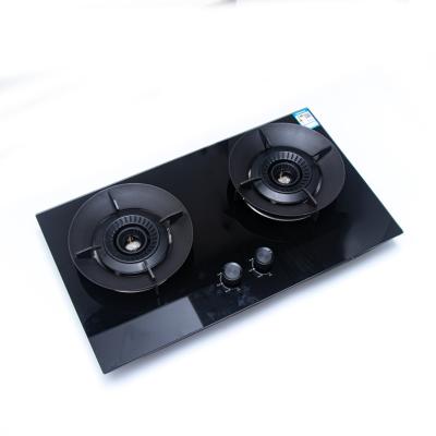 China Hotel Kitchen Appliances Tempered Glass Top Stove Gas Hob Gas Hob 2 Burners Built-in Cooktops for sale