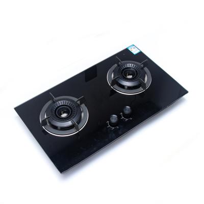 China High Quality Hotel Gas Cooktop Household 2 Burner Table Gas Stove Tempered Glass Top Gas Stove for sale