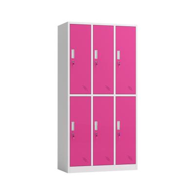 China Morden Low Moq Disassemble School 6 Doors Cabinet Locker Wardrobe Steel Stalowa Szafka for sale