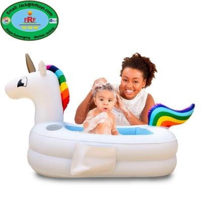 China Inflatable Portable Wash Unicorn Shaped Baby Bath Tub PVC Inflatable for sale