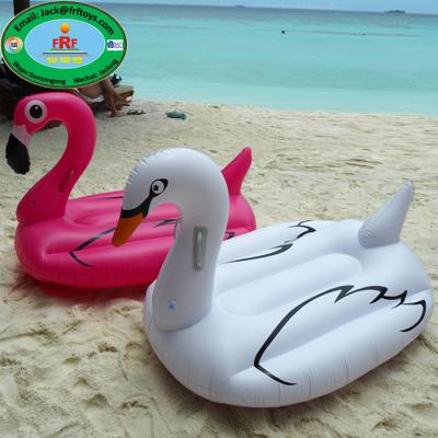 China 0.25mm PVC Summer Party Beach Pool Fun Inflatable White Swan Flamingo Swim Raft Float for sale