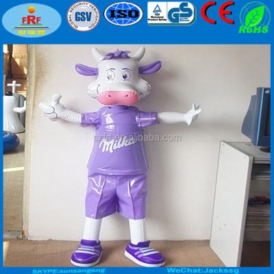 China Milka Cow Character Standing Inflatable, Standing Inflatable People Character Mascot Customized Size for sale