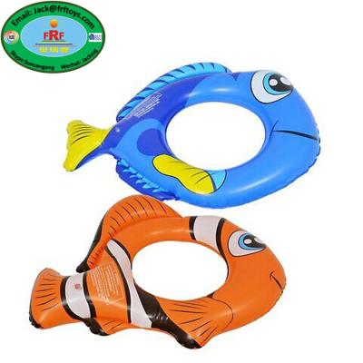 China PVC Summer Party Pool Fun Toys Inflatable Fish Shape Swim Ring Pool Float Ring Tube for sale