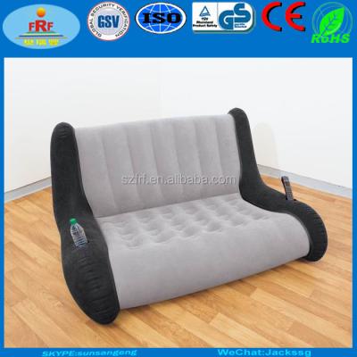 China Sofa Double Seat Flocked Inflatable Sectional Sofa Lounge, Inflatable Assembled Couch for sale